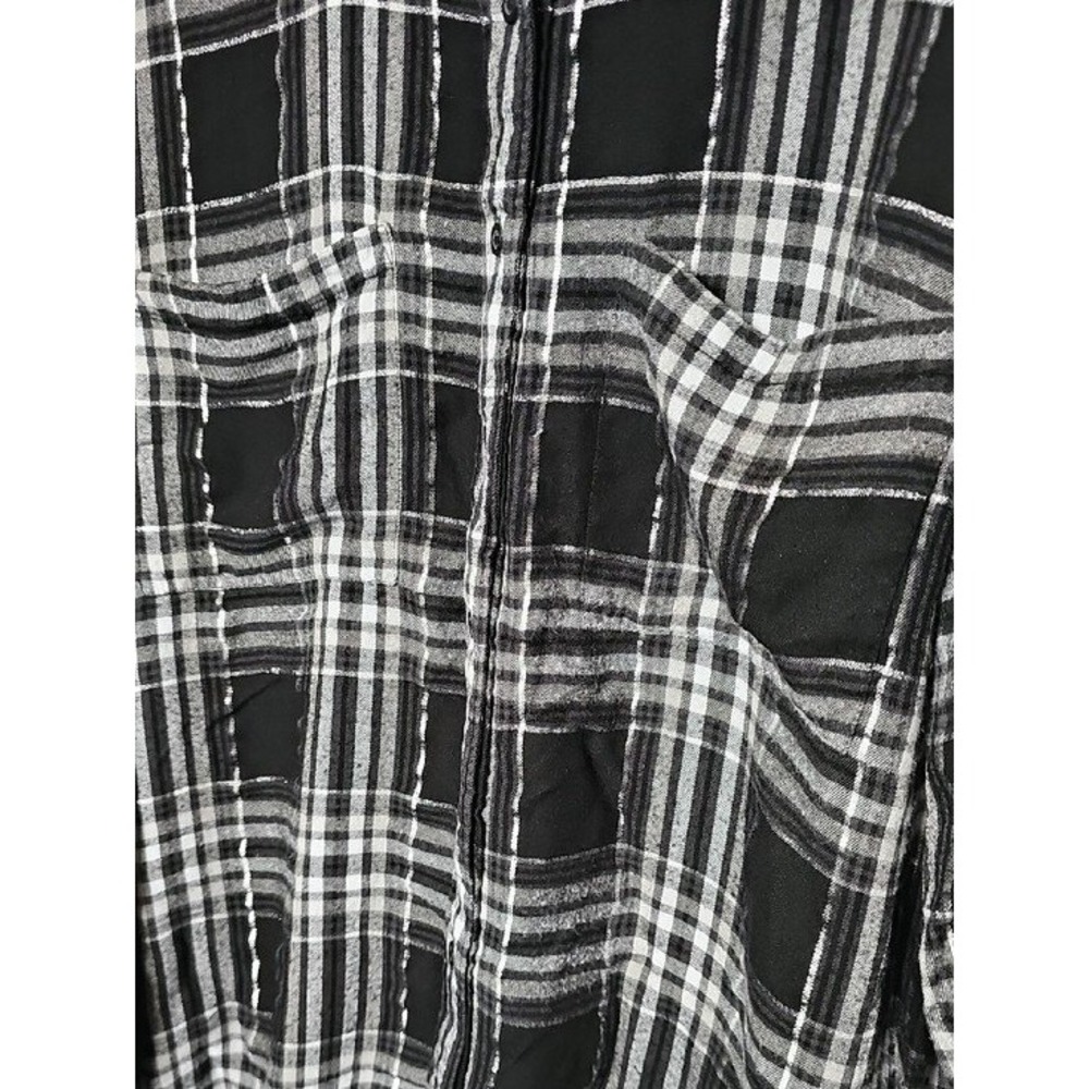 Lane Bryant Womens Black White Plaid Flannel Button Down Shirt Plus 22/24 - Picture 5 of 8